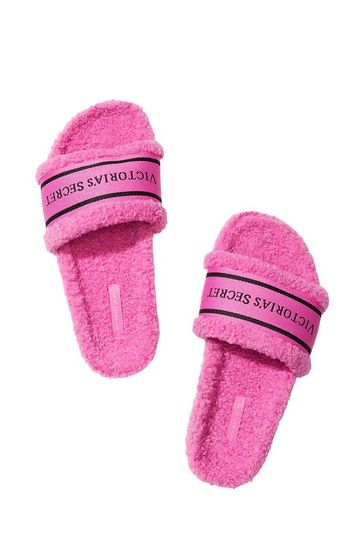 negeren periode dozijn Victoria's Secret Faux Fur Logo Slider Slippers | Victoria's Secret Ireland