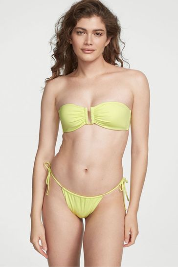 Victoria's Secret Yellow Lime Citron Tie Side High Leg Bikini Bottom