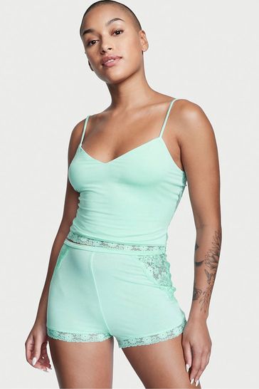 Victoria's Secret Green Crop Topped Modal Cami Top Set