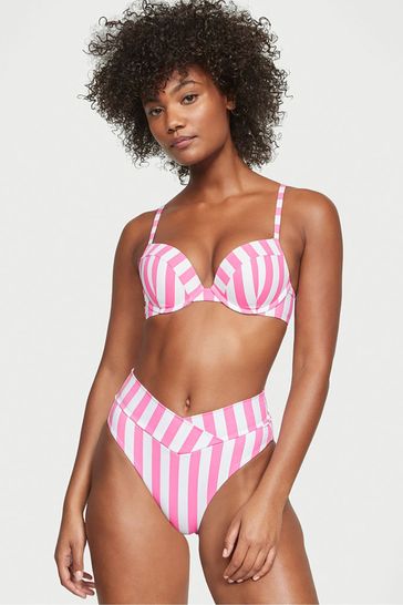 Victoria's Secret Pink Stripes High Waisted MixandMatch Crossover HighWaist Bikini Bottom