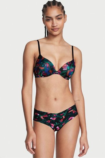 Victoria's Secret Black Tropical Palm Smooth No Show Hipster Knickers