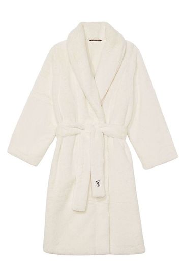 Victoria s Secret Vanilla Dream Cream Faux Fur Dressing Gown