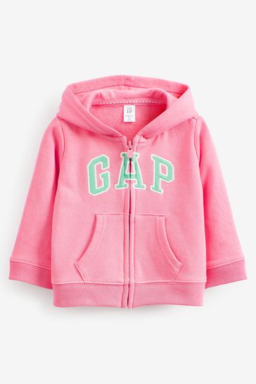 women's pink gap zip up hoodie
