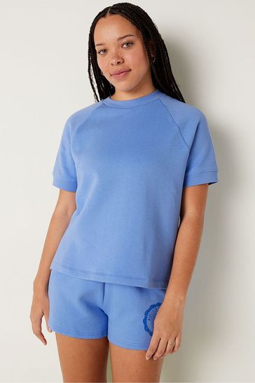 Victoria's Secret PINK Cornflower Blue Short Sleeve Oversized Crew Neck T-Shirt