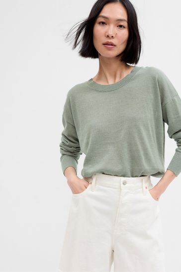 Gap Green Linen Blend Sweater
