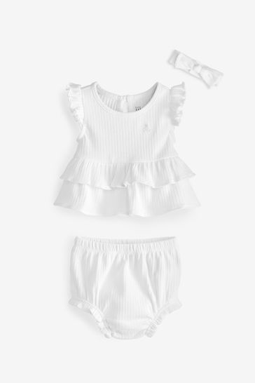 Baby girl shop white ruffle top