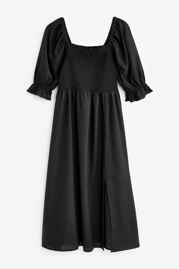 Gap black midi dress sales