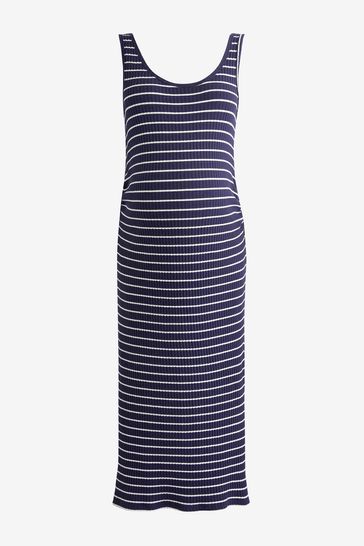 Gap blue and sales white striped dress