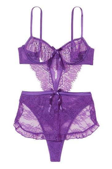 Buy Victoria's Secret Lace Cut Out Apron Bodysuit from the