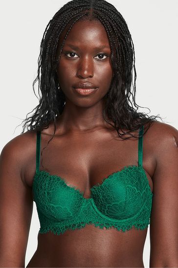 Victoria's Secret Spruce Green Lace Lightly Lined Full Cup Bra