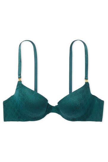 LADIES VICTORIAS SECRET dark green push up bra, size 34B/C 75 £9.99 -  PicClick UK