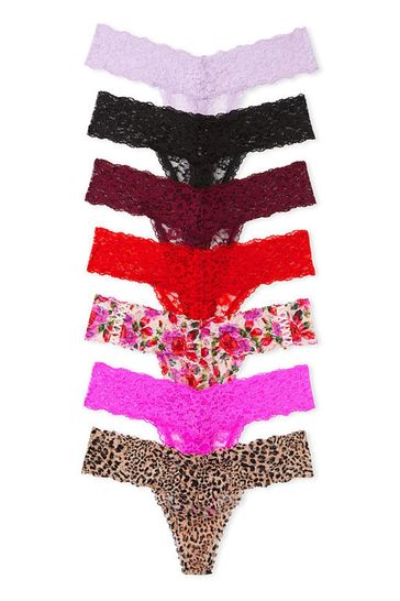 Victoria's Secret Purple/Black/Red/Pink/Leopard Thong Knickers Multipack