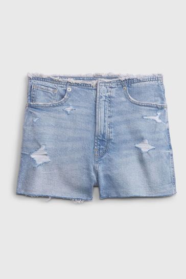 Buy Gap High Rise 90 s Loose Distressed Waist Denim Shorts from