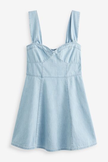 Sweetheart neckline sales denim dress