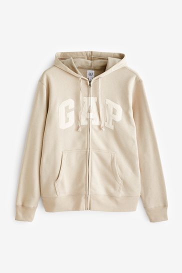 Beige zip up discount jacket