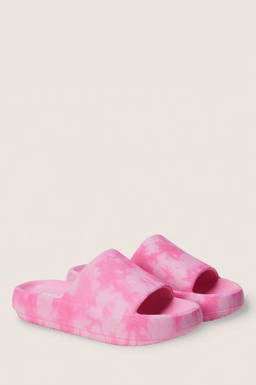 Victoria's Secret PINK Dreamy Pink Tie Dye Sliders