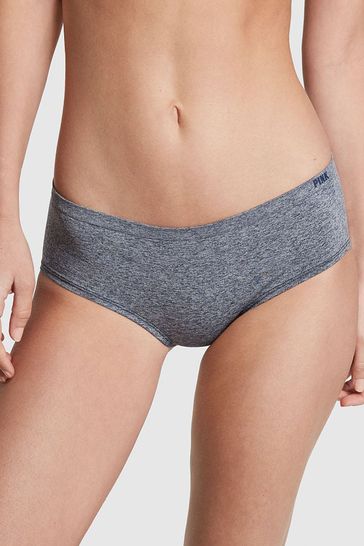 Victoria's Secret PINK Midnight Navy Blue Marl Hipster Seamless Knickers
