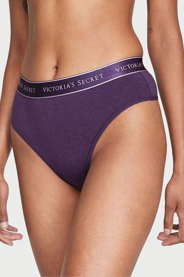 Victoria's Secret Logo High Leg Wide Side Thong Knickers