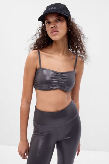 Gap Grey Fit Power Low Impact Ruched Sports Bra