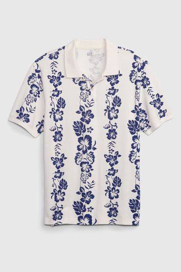 Buy Gap Floral Printed Pique Regualr Fit Polo Shirt from the Gap online shop