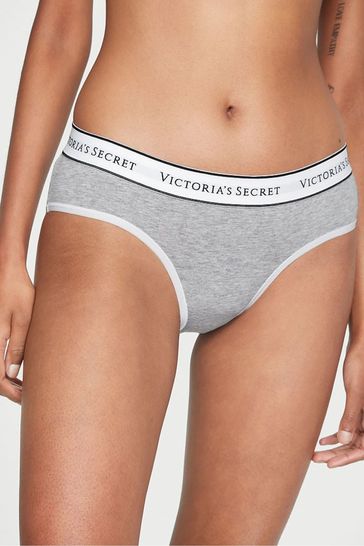 Victoria's Secret Vs Medium Heather Grey Logo Hipster Knickers