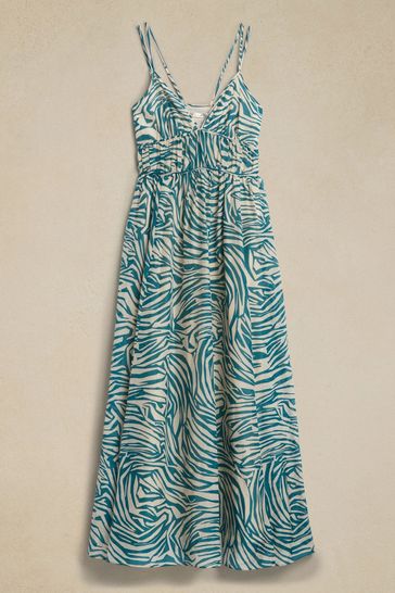 Banana Republic Blue Rosalia Cotton Silk Maxi Dress