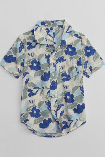toddler white short sleeve button up