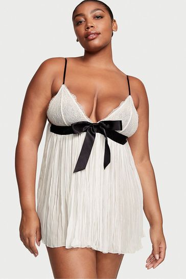 Buy Victoria's Secret Coconut White Sheer Pleated Babydoll from the Next UK  online shop