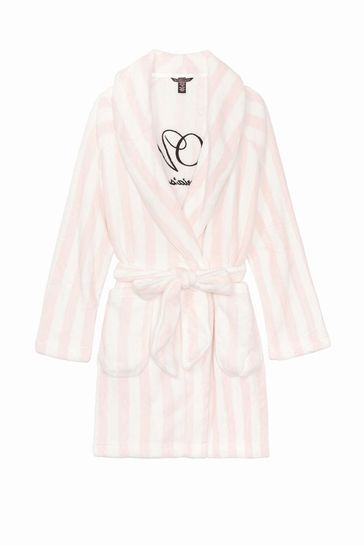 Victoria's Secret Pink Iconic Stripe Cosy Short Dressing Gown