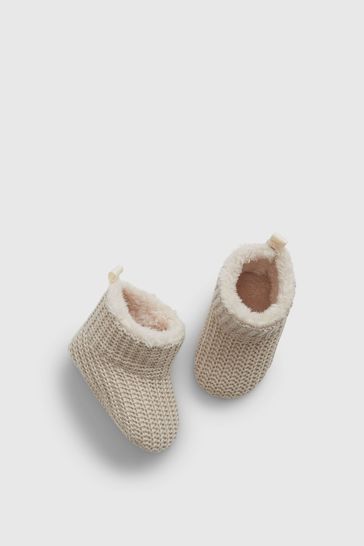 Gap Cream Sherpa Lined Knit Booties
