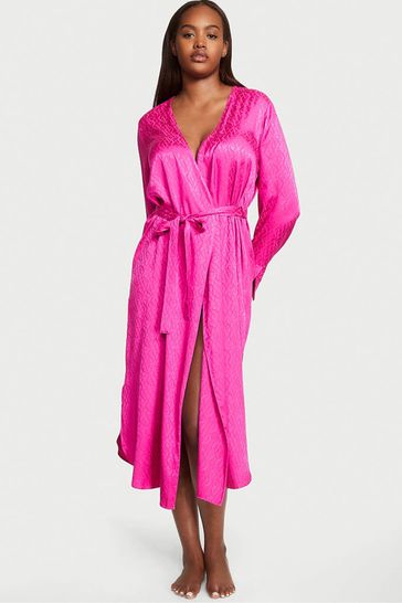 Victoria's Secret Fuchsia Frenzy Pink Logo Icon Maxi Robe