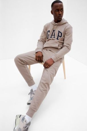 Gap Beige Logo Fleece Pull On Joggers