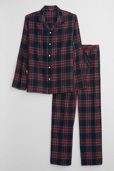 Buy Gap Flannel Check Christmas Long Sleeve Pyjama Shirt & Bottoms