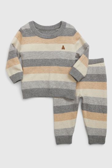 Gap Neutral Stripe CashSoft Family Matching Baby Jumper Leggings Set