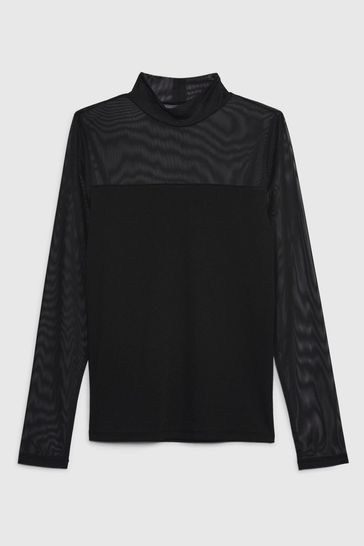 Buy Gap Modern Mock Neck Mesh Long Sleeve T Shirt from the Gap