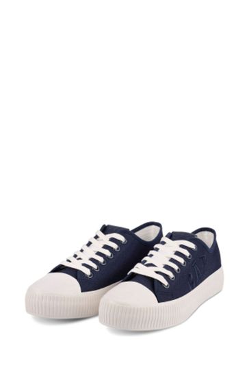 Navy blue platform trainers store