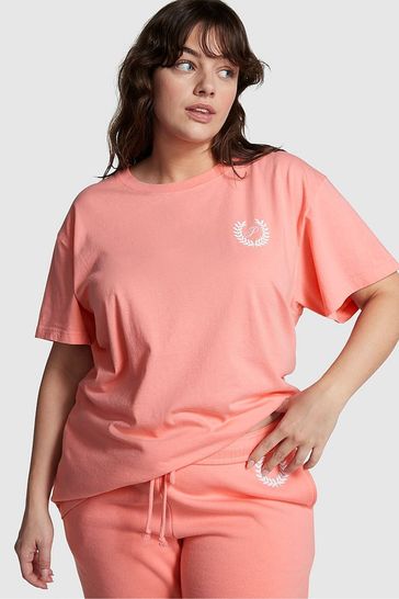 Victoria's Secret PINK Passion Pink Short Sleeve Oversized Campus T-Shirt