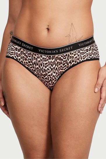Victoria's Secret Leopard Brown Basic Instincts Hipster Logo Knickers