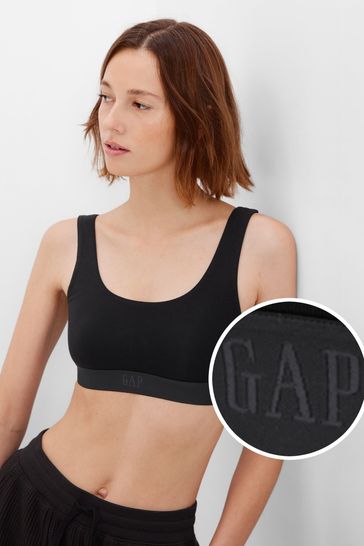 Buy Gap Stretch Cotton Logo Bralette from the Gap online shop