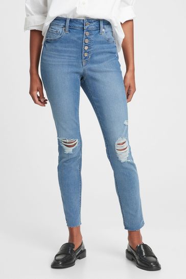 High waisted distressed jeggings cheap