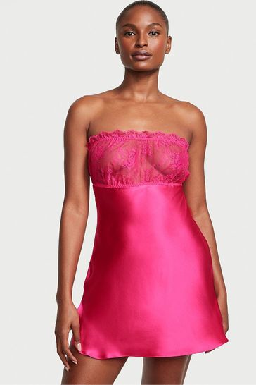 Victoria's Secret Forever Pink Archive Lace Strapless Slip Dress
