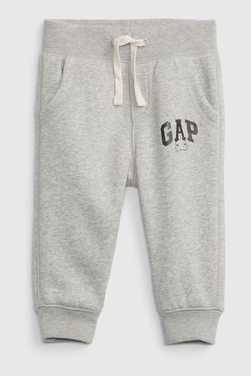 Gap Grey Print Logo Fleece Joggers Baby