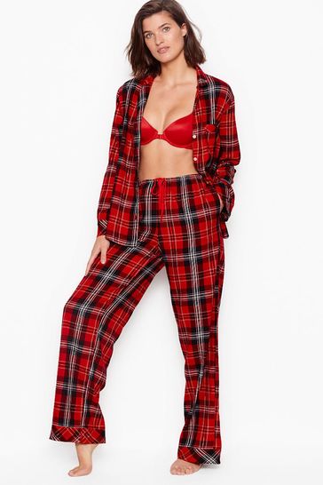 Victoria's Secret Red Plaid Flannel Long Pyjamas