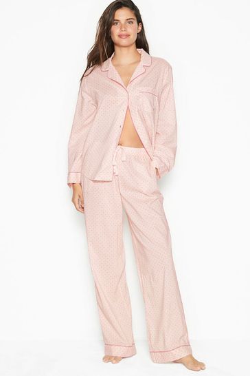 Victoria's Secret Pink Dot Cotton Long Pyjamas