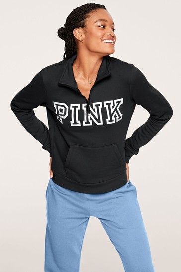 Pink victoria secret top quarter zip