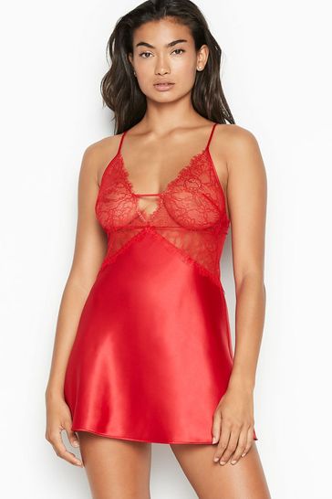 Red sales lace slip