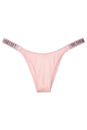 Victoria's Secret Dollhouse Pink Lace Shine Strap Brazilian Panty