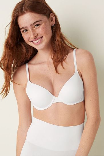 Victoria's Secret Cotton Push Up Perfect Shape T Shirt Bra, Full Coverage,  Padded, Smoothing, Bras for Women, White (32A) at  Women's Clothing  store