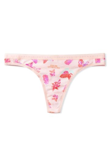 Victoria's Secret Butterfly Pink Cotton Thong Knickers