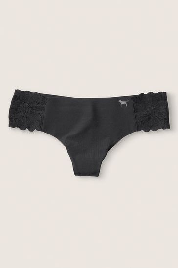 Victoria's Secret PINK Pure Black No Show Thong Knickers